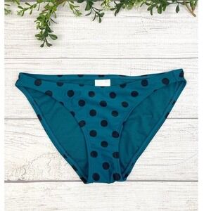 NEW Xhilaration Deep Turquoise and Black polka dot Bikini Bottom XS